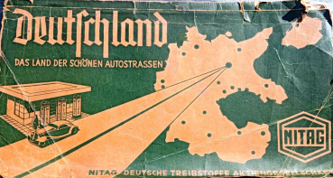 Nitag Straßenkarte Deutschland 1938 mit Tankstellenverzeichnis (11533)