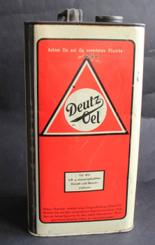 Deutz Oel Blechkanister 5 Liter "50 Jahre bewährt" 1950 (11541)