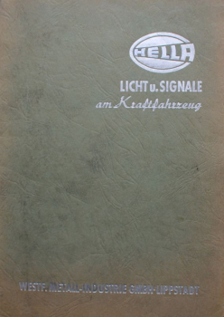 Hella "Licht und Signale am Kraftfahrzeug" Zubehör-Katalog 1956 mit Preisliste (11567)