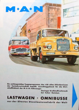 MAN Lastwagen Omnibusse Modellprogramm 1959 Lastwagen Prospekt (11608)