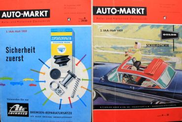 "Auto-Markt" Vogel Auto-Zeitschrift 1959 zwei Ausgaben (11577)