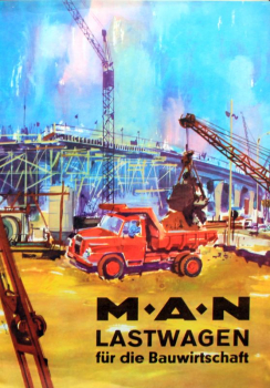 MAN Lastwagen Bauwirtschaft Modellprogramm 1959 Lastwagen-Prospekt (11607)