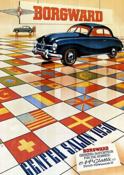 Borgward Hansa 1500 Werbeplakat "Genfer Salon" 1950 (11640)