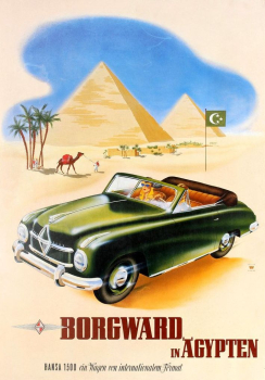 Borgward Hansa 1500 Werbeplakat "Borgward Hansa in Ägypten" 1956 (5678)