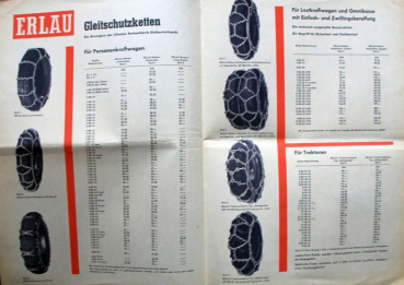 Preview: Erlau Gleitschutzketten 1956 Zubehörprospekt (11639)