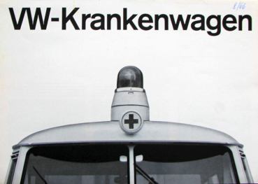 Volkswagen T1 Transporter Krankenwagen Modellprogramm 1966 Automobilprospekt (11622)