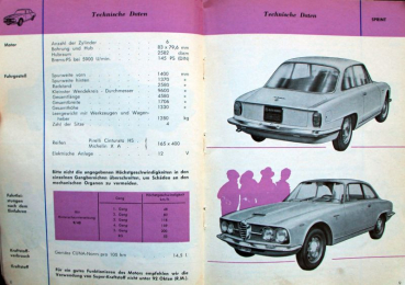 Preview: Alfa Romeo 2600 Berlina Sprint 1964 Betriebsanleitung (11636)