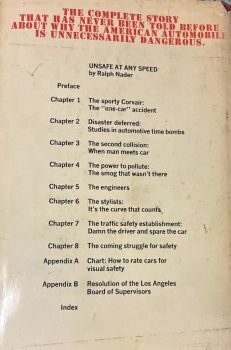Preview: Nader "Unsafe at any speed" Amerikanische Automobil-Historie 1965 (11677)