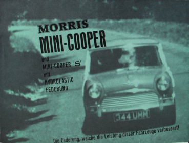 Austin Mini-Cooper S Hydrolastic Modellprogramm 1964 Automobilprospekt (11735)