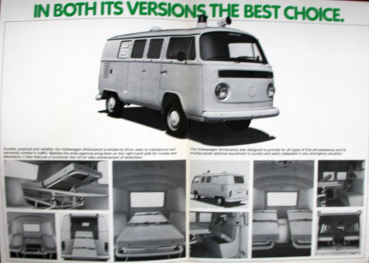 Preview: Volkswagen T2 Ambulance Modellprogramm 1972 Automobilprospekt (11775)