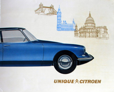 Citroen DS Modellprogramm 1963 "Unique Citroen" Automobilprospekt (11753)