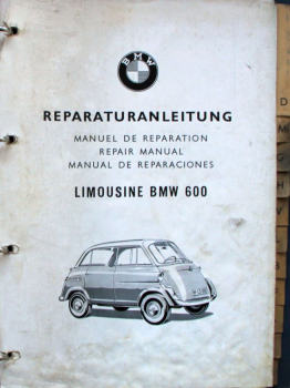 Preview: BMW 600 Limousine 1958 Reparaturhandbuch im Originalordner (11723)