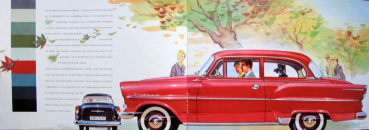 Preview: Opel Olympia Rekord Modellprogramm 1956 "Die Linie des Forschritts" Automobilprospekt (11741)
