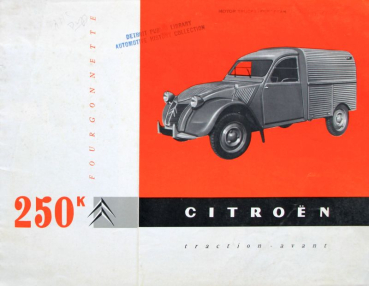 Citroen 2 CV 250 Kg Fourgonnette Modellprogramm 1958 Automobilprospekt (11745)