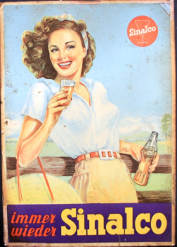 Sinalco Erfrischungsgetränk Werbeaufsteller 1955 "Immer wieder Sinalco" Heinz Fehling (11763)