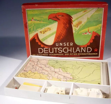 Preview: Hauser Reichsautobahn "Unser Deutschland" Autobahn-Brettspiel 1937 (11761)