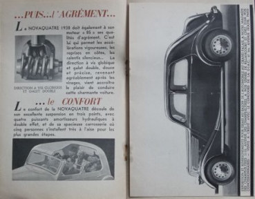 Renault Novaquatre Modelprogram 1938 "La Nouvelle" Carbrochure (5946)