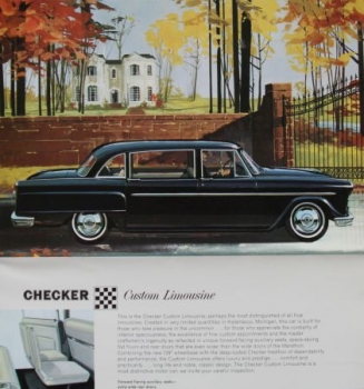 Checker Modelprogram 1964 "No other car is built like Checker"  Carbrochure (5956)
