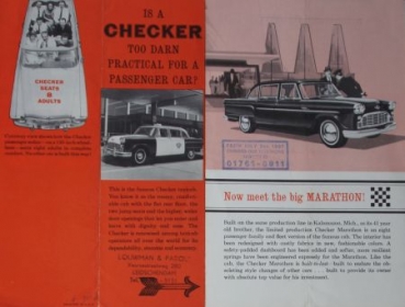 Checker Marathon Modelprogram 1965 three brochures lot (5951)