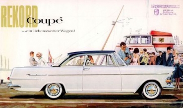 Opel Rekord Coupe Modellprogramm 1961 "Ein liebenswerter Wagen!" Automobilprospekt (5929)