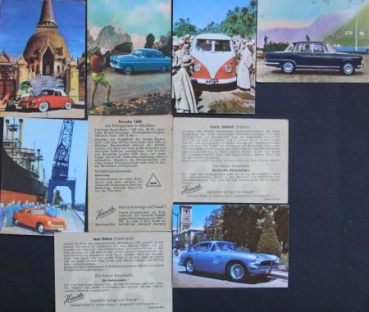 Heinerle-Scrappictures 1958 nine Automobile-Motives (7059)