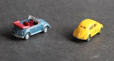 Wiking Volkswagen Beetle Convertible Deutsche Post 1965 two Plasticmodels (5844)