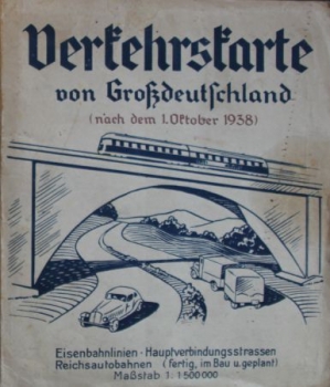 Reichsautobahn-Verkehrskarte von Großdeutschland 1938 Faltplan (5716)