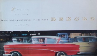 Opel Rekord Modelprogram 1957 "Gleich leicht, gleich sicher" Carbrochure (5711)