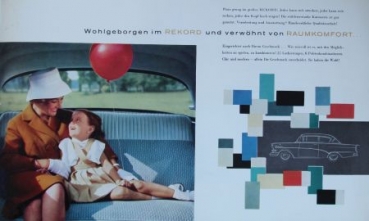 Opel Rekord Modelprogram 1957 "Gleich leicht, gleich sicher" Carbrochure (5711)