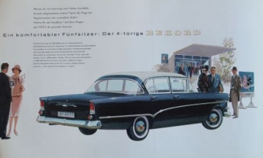 Opel Rekord Modelprogram 1957 "Gleich leicht, gleich sicher" Carbrochure (5711)