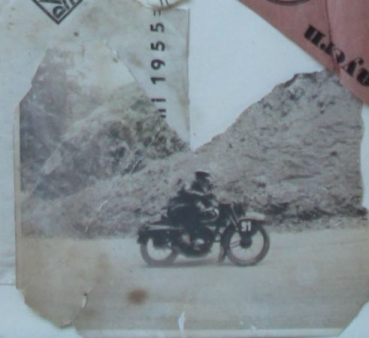 ADAC 1955 Nuerburgring Eifel-Race Lot Photo, Presscard, original Motorracing-Movieroll framed (5655)