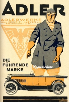 Adler Werke Werbe-Plakat "Die führende Marke" 1923 (0459)