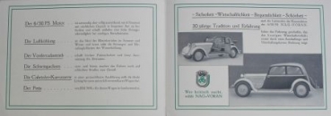 NAG Voran 6/30 PS 1,48 Litre Modelprogram 1933 (S0060)