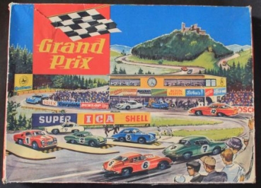 Technofix "Grand Prix" 1962 Blech-Autorennbahn mit Fahrzeugen Friktionsantrieb (2321)