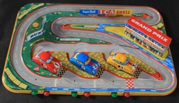 Preview: Technofix "Grand Prix" 1962 Blech-Autorennbahn mit Fahrzeugen Friktionsantrieb (2321)