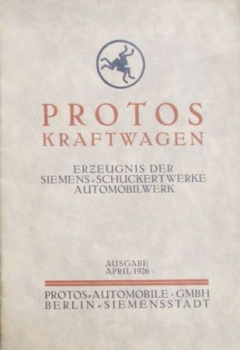 Protos Kraftwagen Modellprogramm 1926 (S0080)
