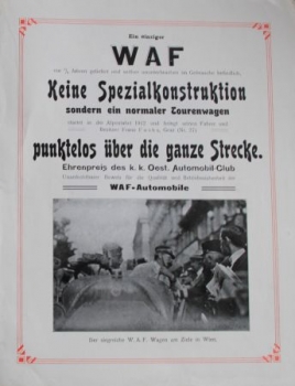 WAF Automobile Wiener Automobilfabrik Modellprogramm 1910 (S0084)