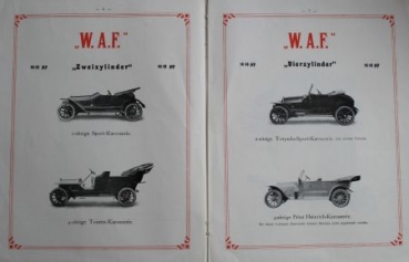 WAF Automobile Wiener Automobilfabrik Modellprogramm 1910 (S0084)