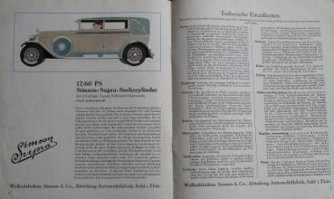 Simson Supra 12/60 PS Modellprogramm 1928 (S0086)