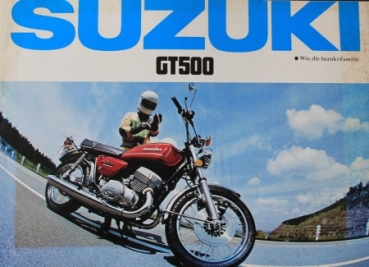 Suzuki GT 500 Modelprogram 1976 "Wir, die Suzuki Familie" Motorbikebrochure (0090)