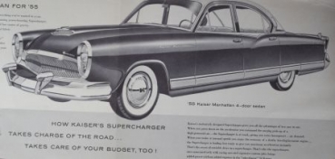 Kaiser Manhattan Supercharge Modelprogram 1955 Carbrochure (0316)