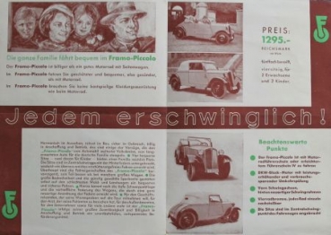 Framo Piccolo "Das Volksauto für Stadt und Land" 1935 (S0116)