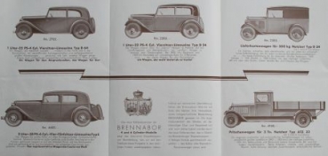 Brennabor "Ausstellungs-Modelle" Modelprogram 1933 (S0183)