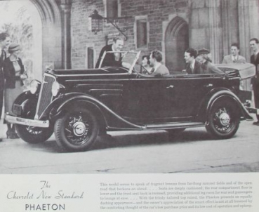 Chevrolet Modelprogram 1935 "The new Standard" Carbrochure (3907)