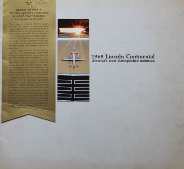 Lincoln Continental Modelprogram 1968 Carbrochure (3937)