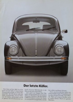 Volkswagen Beetle Modelprogram 1985 "Der letzte Kaefer" Carbrochure (3883)