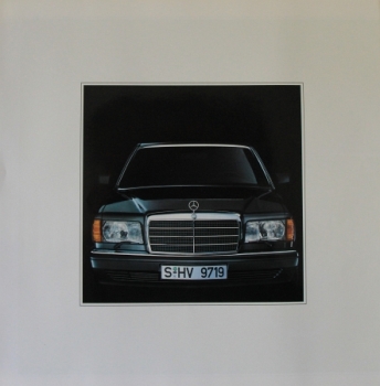 Mercedes-Benz S-Class Modelprogram 1987 "Die Hoehere Qualitaet des Fahrens" Carbrochure-Map (0318)