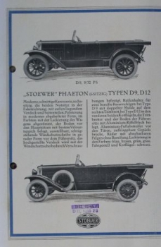 Stoewer Automobile Modellprogramm 1925 Automobilprospekt (0116)