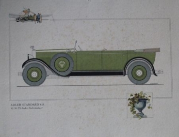 Adler Standard Favorit Modelprogram 1928  Koehler drawings Automobile-Map (0122)