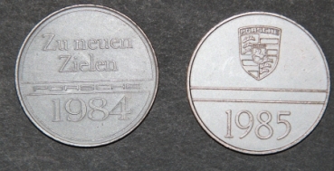 Porsche Kalendermünzen für 1984-1985 Messing (0411)